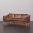 23178 Brown aniline leather sofa by Stouby, Denmark 1970s-1