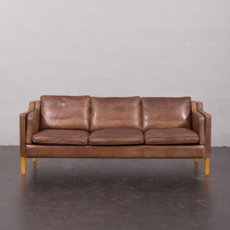 23178 Brown aniline leather sofa by Stouby, Denmark 1970s-2 23178 Brown aniline leather sofa by Stouby, Denmark 1970s-2