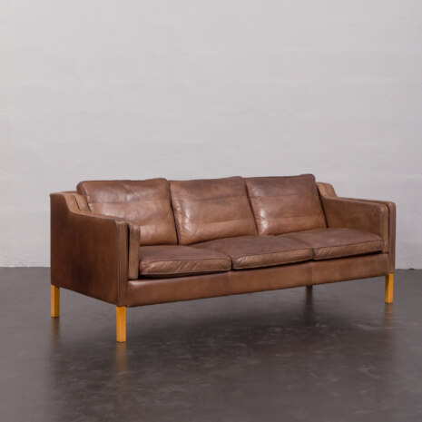 23178 Brown aniline leather sofa by Stouby, Denmark 1970s-3 23178 Brown aniline leather sofa by Stouby, Denmark 1970s-3
