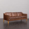23178 Brown aniline leather sofa by Stouby, Denmark 1970s-3