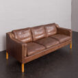 23178 Brown aniline leather sofa by Stouby, Denmark 1970s-8