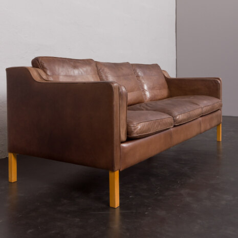 23178 Brown aniline leather sofa by Stouby, Denmark 1970s-9 23178 Brown aniline leather sofa by Stouby, Denmark 1970s-9