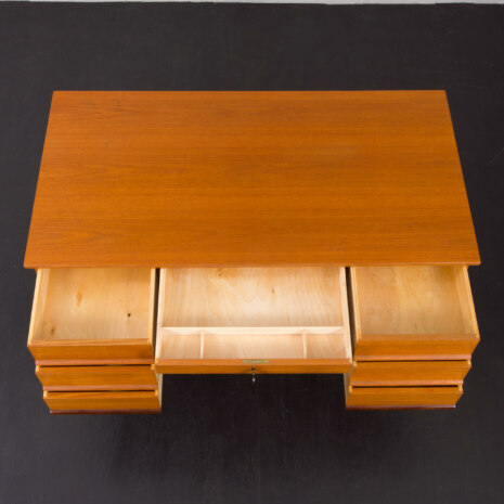 23125 Vintage Danish Teak Desk with 7 drawers-14 23125 Vintage Danish Teak Desk with 7 drawers-14
