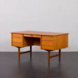 23125 Vintage Danish Teak Desk with 7 drawers-6