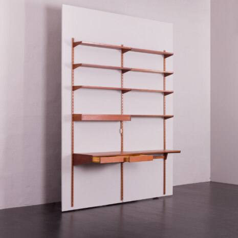 23129 Kai kristiansen teak twobay wallunit with desk-6 23129 Kai kristiansen teak twobay wallunit with desk-6