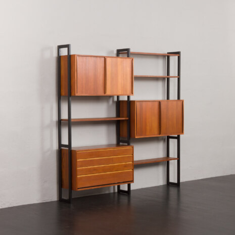 23146 Finnish teak freestanding twobay wallunit by akso-3 23146 Finnish teak freestanding twobay wallunit by akso-3