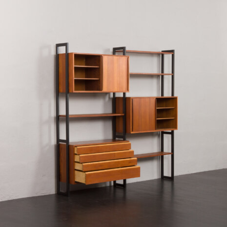 23146 Finnish teak freestanding twobay wallunit by akso-4 23146 Finnish teak freestanding twobay wallunit by akso-4