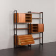 23146 Finnish teak freestanding twobay wallunit by akso-5