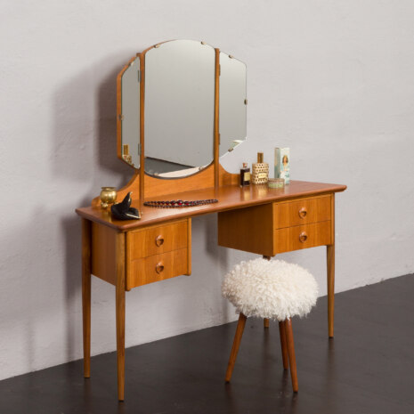 23149 Scandinavian teak dressing table w. adjustable mirrors _ 4 drawers, Norway, 1960s-1 23149 Scandinavian teak dressing table w. adjustable mirrors _ 4 drawers, Norway, 1960s-1