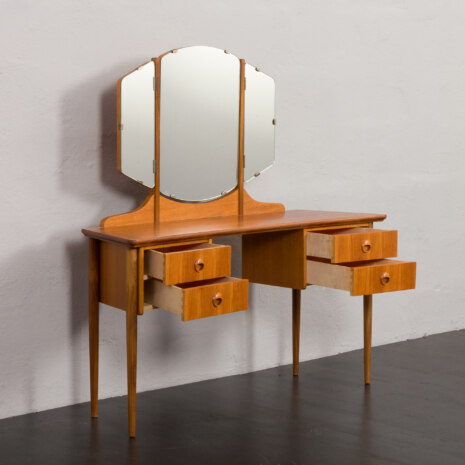 23149 Scandinavian teak dressing table w. adjustable mirrors _ 4 drawers, Norway, 1960s-5 23149 Scandinavian teak dressing table w. adjustable mirrors _ 4 drawers, Norway, 1960s-5