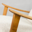 23192 Rare Fritz Hansen Rocking chair in solid oak and boucle fabric, Denmark 1960s.-11