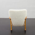 23192 Rare Fritz Hansen Rocking chair in solid oak and boucle fabric, Denmark 1960s.-6