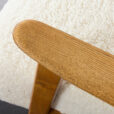 23192 Rare Fritz Hansen Rocking chair in solid oak and boucle fabric, Denmark 1960s.-8