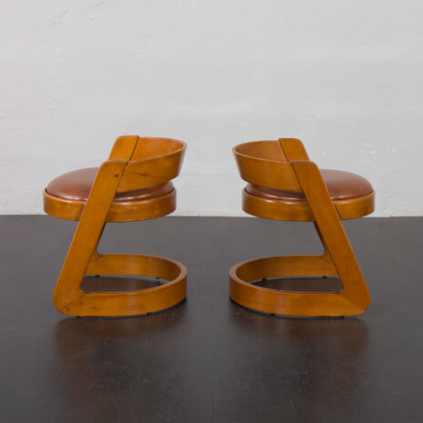 23207 Set of 2 rare Italian mid century stools by Willy Rizzo for Mario Sabot, 1970s-4 23207 Set of 2 rare Italian mid century stools by Willy Rizzo for Mario Sabot, 1970s-4