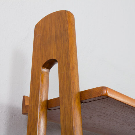 23213 Scandinavian freestanding teak bookcase with sideboard and 3 wide shelves-12 23213 Scandinavian freestanding teak bookcase with sideboard and 3 wide shelves-12