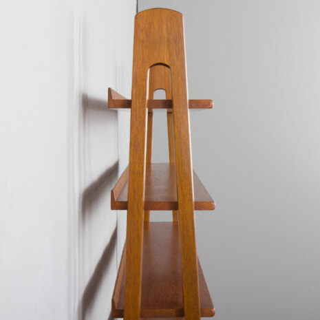 23213 Scandinavian freestanding teak bookcase with sideboard and 3 wide shelves-13 23213 Scandinavian freestanding teak bookcase with sideboard and 3 wide shelves-13