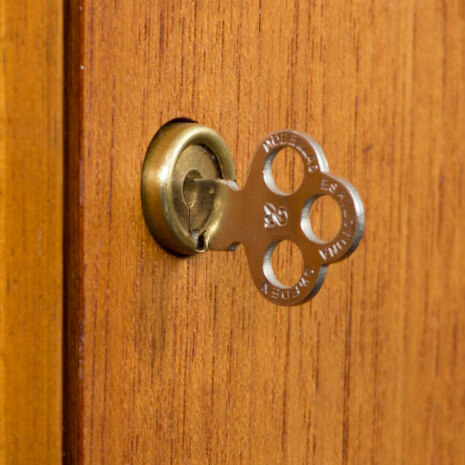 23213 Scandinavian freestanding teak bookcase with sideboard and 3 wide shelves-17 23213 Scandinavian freestanding teak bookcase with sideboard and 3 wide shelves-17