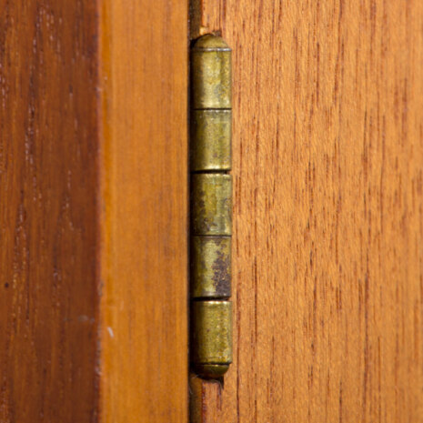 23213 Scandinavian freestanding teak bookcase with sideboard and 3 wide shelves-19 23213 Scandinavian freestanding teak bookcase with sideboard and 3 wide shelves-19