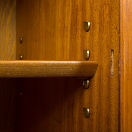 23213 Scandinavian freestanding teak bookcase with sideboard and 3 wide shelves-26 23213 Scandinavian freestanding teak bookcase with sideboard and 3 wide shelves-26