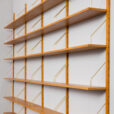 23234 Modular Scandinavian bookcase of 24 oak shelves with solid brass hangers in P. Sorensen and P. Cadovius style-14