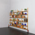 23234 Modular Scandinavian bookcase of 24 oak shelves with solid brass hangers in P. Sorensen and P. Cadovius style-2