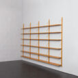 23234 Modular Scandinavian bookcase of 24 oak shelves with solid brass hangers in P. Sorensen and P. Cadovius style-3