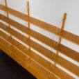 23234 Modular Scandinavian bookcase of 24 oak shelves with solid brass hangers in P. Sorensen and P. Cadovius style-7