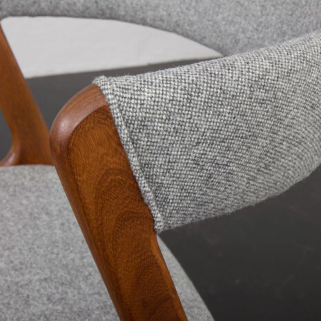 23247 Set of 10 Fire Chairs in solid teak and grey wool by Kai Kristiansen, Denmark 1960s -20 23247 Set of 10 Fire Chairs in solid teak and grey wool by Kai Kristiansen, Denmark 1960s -20