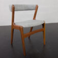 23247 Set of 10 Fire Chairs in solid teak and grey wool by Kai Kristiansen, Denmark 1960s -21
