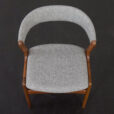 23247 Set of 10 Fire Chairs in solid teak and grey wool by Kai Kristiansen, Denmark 1960s -22