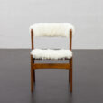 23248 Teak fire chair in natural long hair sheepskin, Kai Kristiansen for Schou Andersen, 1960s-2
