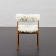 23248 Teak fire chair in natural long hair sheepskin, Kai Kristiansen for Schou Andersen, 1960s-5