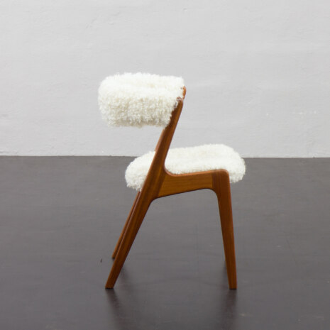 23248 Teak fire chair in natural long hair sheepskin, Kai Kristiansen for Schou Andersen, 1960s-6 23248 Teak fire chair in natural long hair sheepskin, Kai Kristiansen for Schou Andersen, 1960s-6