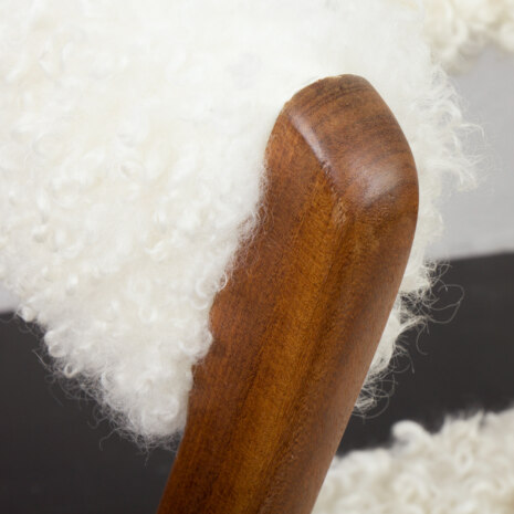23248 Teak fire chair in natural long hair sheepskin, Kai Kristiansen for Schou Andersen, 1960s-9 23248 Teak fire chair in natural long hair sheepskin, Kai Kristiansen for Schou Andersen, 1960s-9