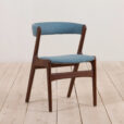 2134 Teak Kai Kristiansen dining fire chair in new blue upholstery-1