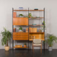 23235 italian- Teak- Freestanding Twobay wallunit with something pretending secretary-1