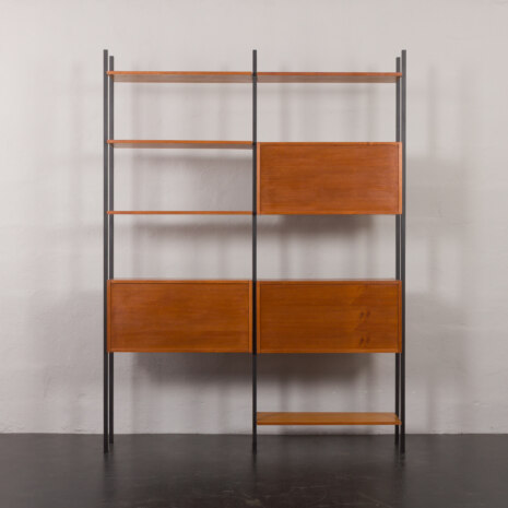 23235 italian- Teak- Freestanding Twobay wallunit with something pretending secretary-15 23235 italian- Teak- Freestanding Twobay wallunit with something pretending secretary-15