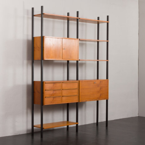 23235 italian- Teak- Freestanding Twobay wallunit with something pretending secretary-3 23235 italian- Teak- Freestanding Twobay wallunit with something pretending secretary-3