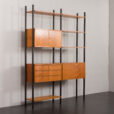 23235 italian- Teak- Freestanding Twobay wallunit with something pretending secretary-3