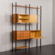 23235 italian- Teak- Freestanding Twobay wallunit with something pretending secretary-4