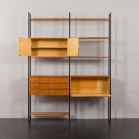 23235 italian- Teak- Freestanding Twobay wallunit with something pretending secretary-7 23235 italian- Teak- Freestanding Twobay wallunit with something pretending secretary-7