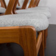 23247 Set of 10 Fire Chairs in solid teak and grey wool by Kai Kristiansen, Denmark 1960s -11