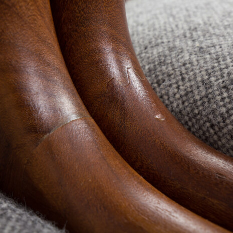 23247 Set of 10 Fire Chairs in solid teak and grey wool by Kai Kristiansen, Denmark 1960s -13 23247 Set of 10 Fire Chairs in solid teak and grey wool by Kai Kristiansen, Denmark 1960s -13