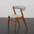 23247 Set of 10 Fire Chairs in solid teak and grey wool by Kai Kristiansen, Denmark 1960s -14
