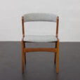 23247 Set of 10 Fire Chairs in solid teak and grey wool by Kai Kristiansen, Denmark 1960s -15