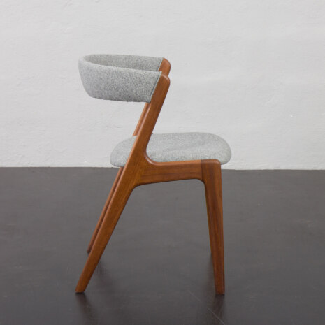 23247 Set of 10 Fire Chairs in solid teak and grey wool by Kai Kristiansen, Denmark 1960s -17 23247 Set of 10 Fire Chairs in solid teak and grey wool by Kai Kristiansen, Denmark 1960s -17