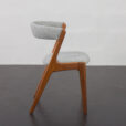 23247 Set of 10 Fire Chairs in solid teak and grey wool by Kai Kristiansen, Denmark 1960s -17