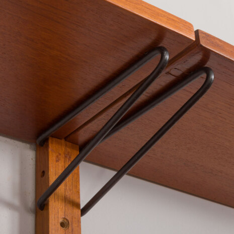 23252 Danish modular shelving system in teak with 3 cabinets _ 5 floating cabinets, Sorensen Cadovius style wall unit, Denmark, 1960s-12 23252 Danish modular shelving system in teak with 3 cabinets _ 5 floating cabinets, Sorensen Cadovius style wall unit, Denmark, 1960s-12