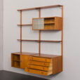 23252 Danish modular shelving system in teak with 3 cabinets _ 5 floating cabinets, Sorensen Cadovius style wall unit, Denmark, 1960s-4