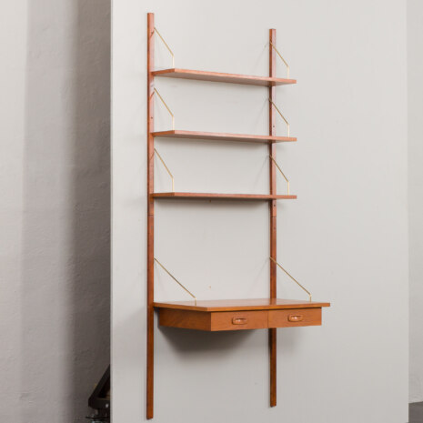 23256 one bay teak wall unit with desk-3 23256 one bay teak wall unit with desk-3